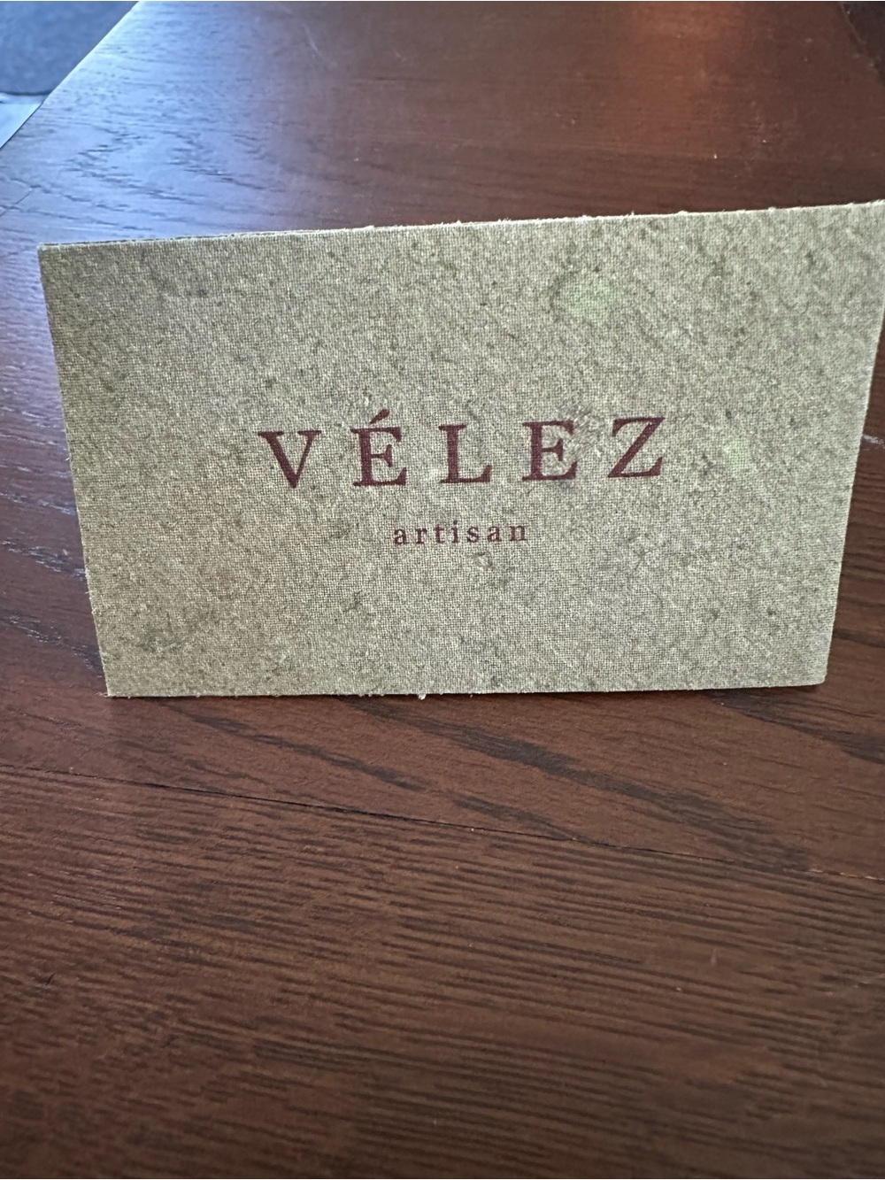 Artisan Wallet - Beige with Burgundy Logo